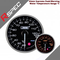R SPEC 52mm Supreme Peak/Warning Water Temperature Car Gauge ºC